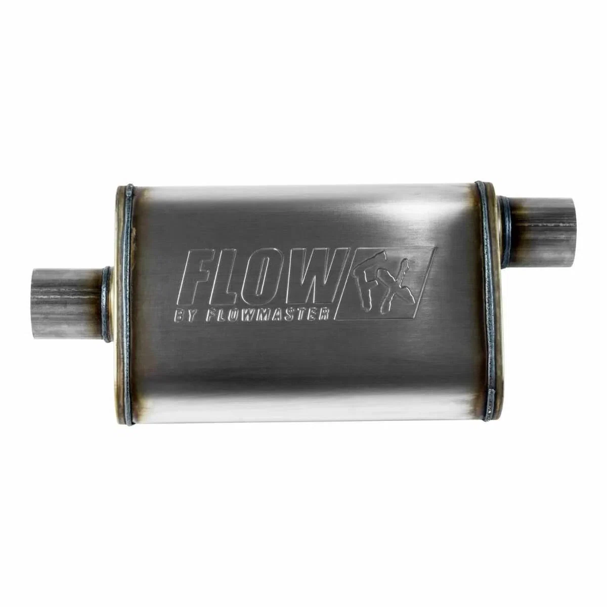 Muffler Flow FX 2.5_ Offset In_2.5_ Center Out SS Moderate Flowmaster